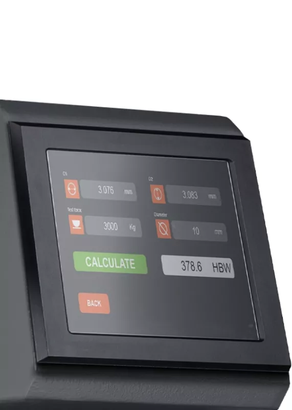 Ekran oprogramowania twardościomierza Brinella ATI B3000-2 – obliczanie wyniku HBW