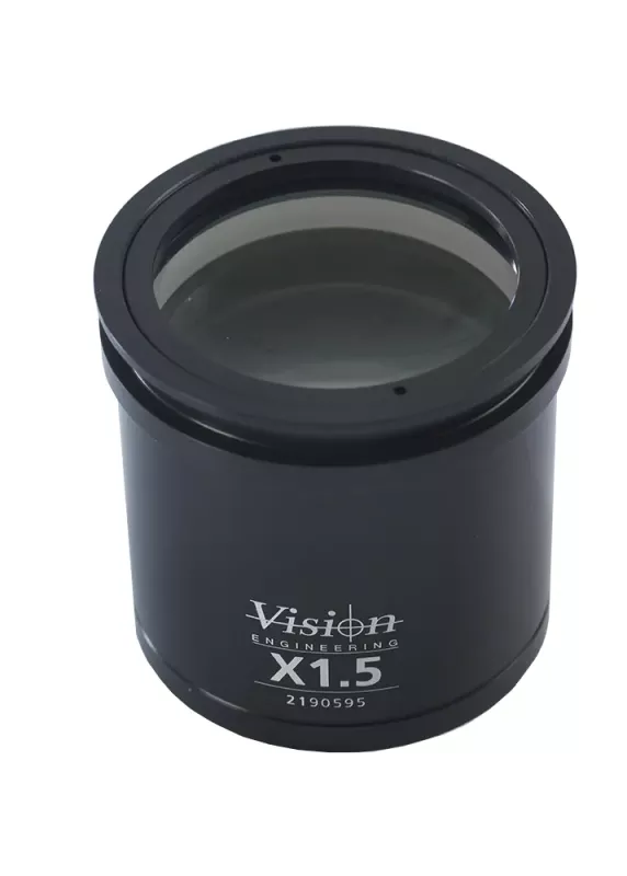 Czarny obiektyw powiększający 1.5x do mikroskopu inspekcyjnego Lynx EVO