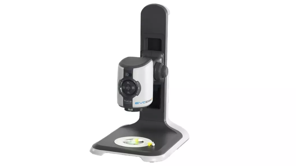 Stanowisko z&nbsp;mikroskopem inspekcyjnym EVO Cam II Vision Engineering do kontroli jakości