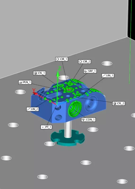 Widok interfejsu programu pomiarowego WENZEL Quartis do analizy danych
