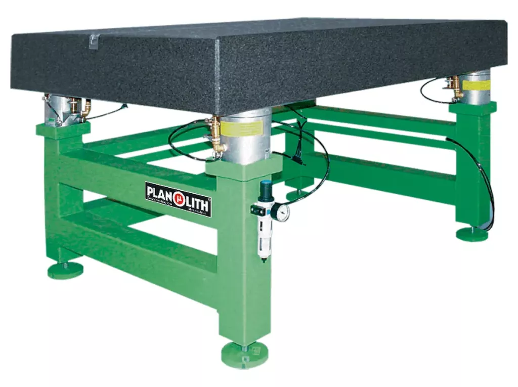 Pneumatyczna podstawa z&nbsp;izolacją drgań do płyty granitowej pomiarowej PLANOLITH