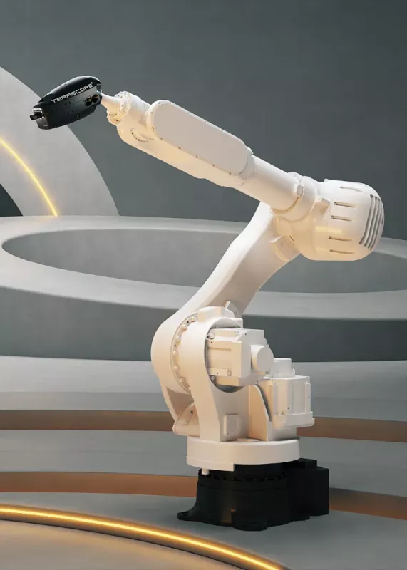 Głowica TERASCOPE zamontowana na robocie do zautomatyzowanych pomiarów powłok