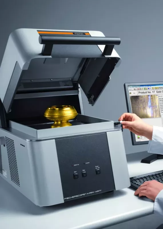 Badanie składu metali szlachetnych w&nbsp;spektrometrze XRF FISCHERSCOPE X-RAY XAN 215