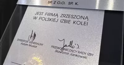 Zbliżenie certyfikatu potwierdzającego członkostwo ITA w&nbsp;Polskiej Izbie Kolei.