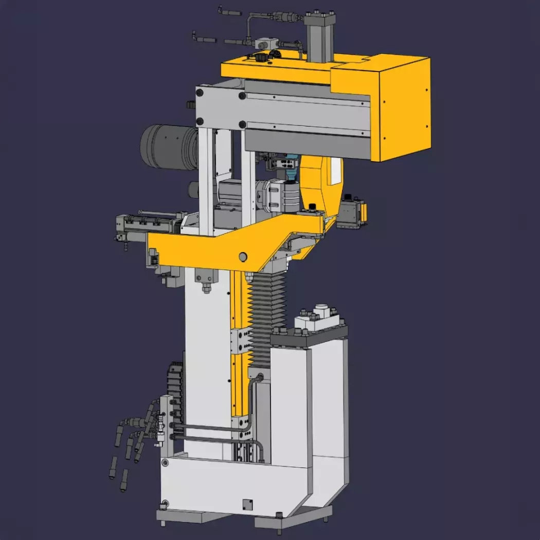 Wizualizacja głowicy twardościomierza Ernst do automatycznego pomiaru twardości kół kolejowych