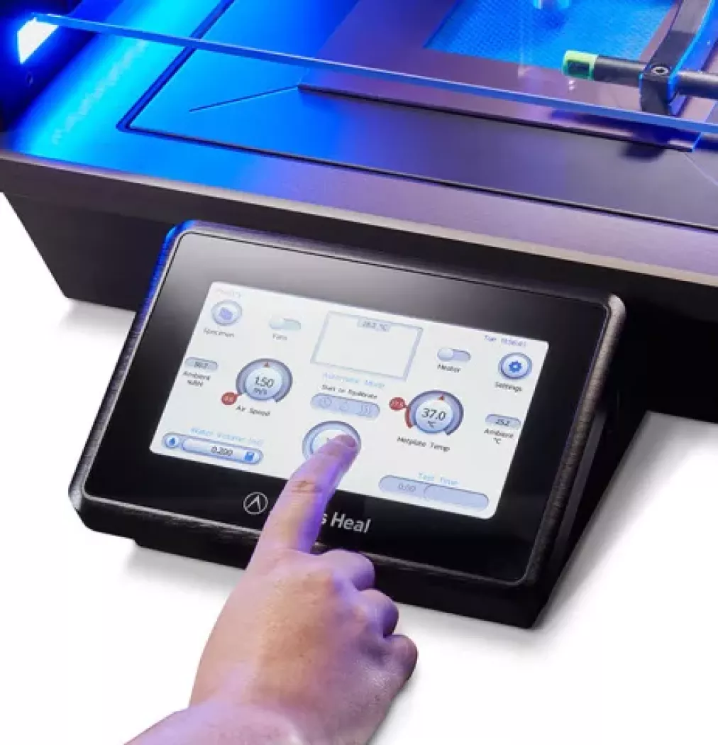 Panel dotykowy TestWise Touch do ustawiania testu szybkości wysychania w&nbsp;urządzeniu ProDry