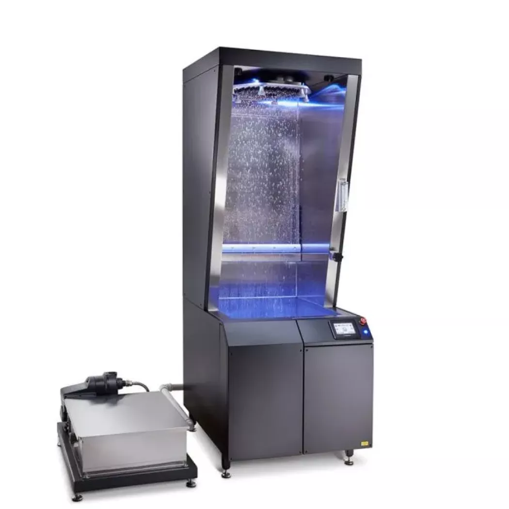 Tester wodoodporności TruRain James Heal – komora deszczowa