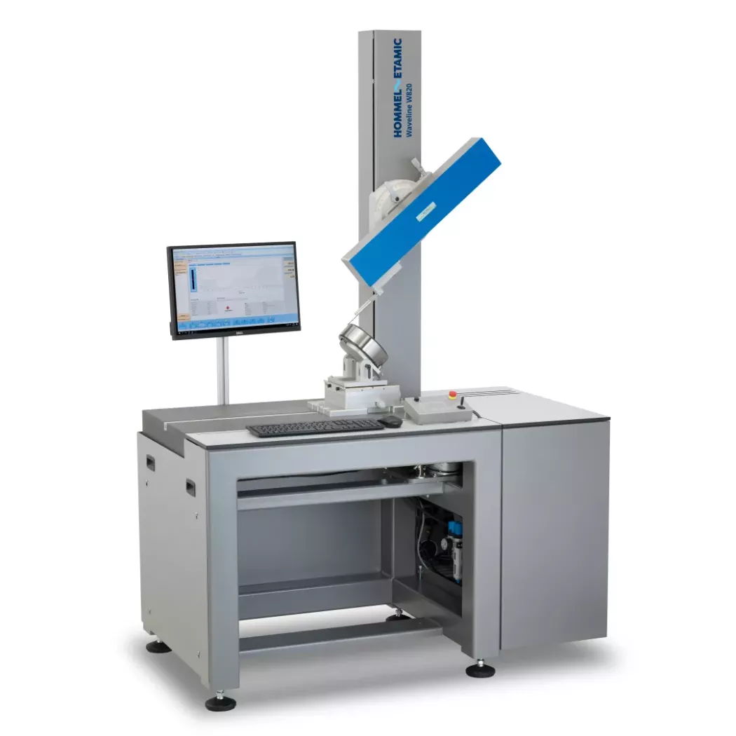 Przyrząd do pomiaru chropowatości Waveline W820R na stole granitowym