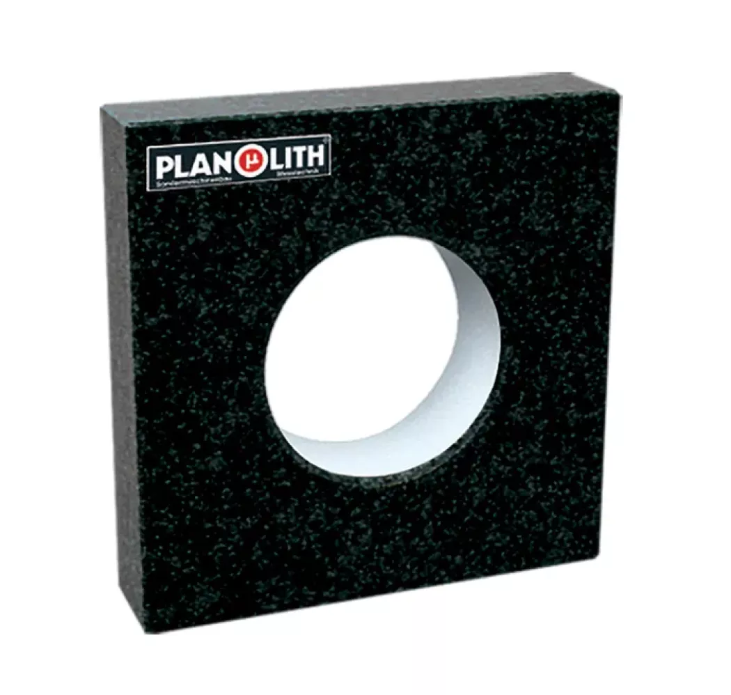Wzorzec kąta granitowy PLANOLITH w&nbsp;formie kwadratu z&nbsp;otworem