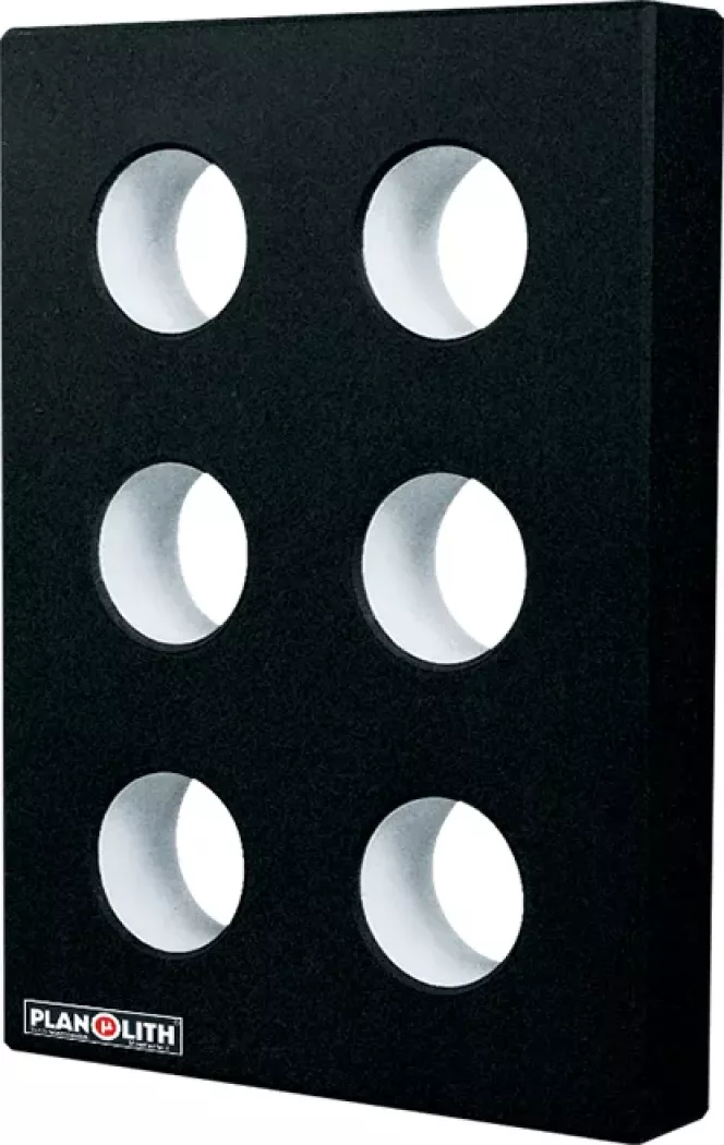 Wąski prostokątny wzorzec kąta z&nbsp;granitu z&nbsp;otworami – PLANOLITH